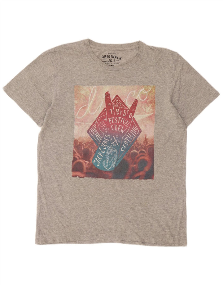 Jack & Jones T-Shirt Graphique Homme Gris Moyen