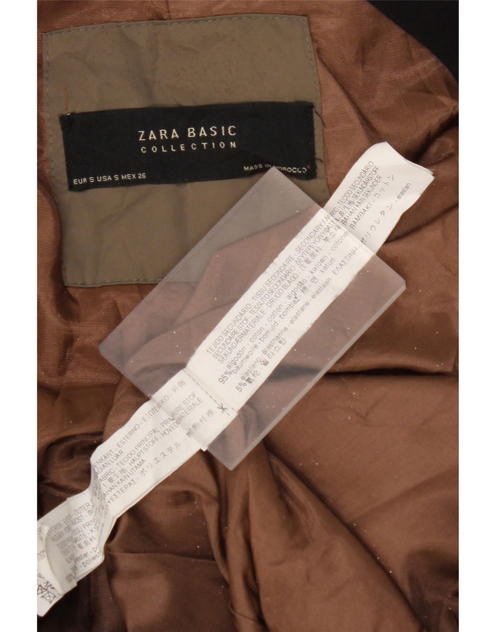 ZARA Veste bomber surdimensionnée pour femme UK 10 Petit coton vert