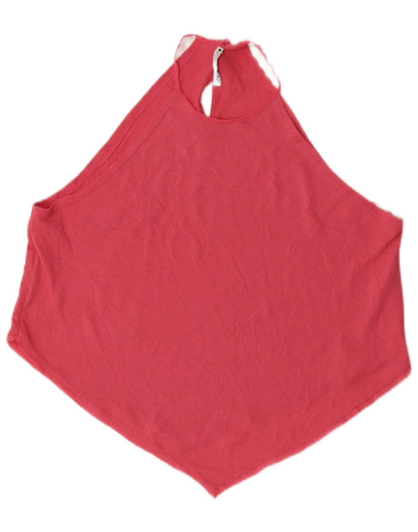 Zara Womens Crop Halter Top UK 14 Polyester Rose Moyen