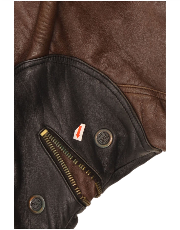 Veste en cuir homme vintage IT 52 XL Cuir marron