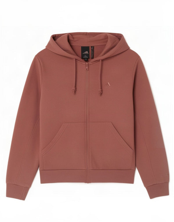 Adidas Pull à capuche zippé pour femme UK 16/18 Grand coton rose