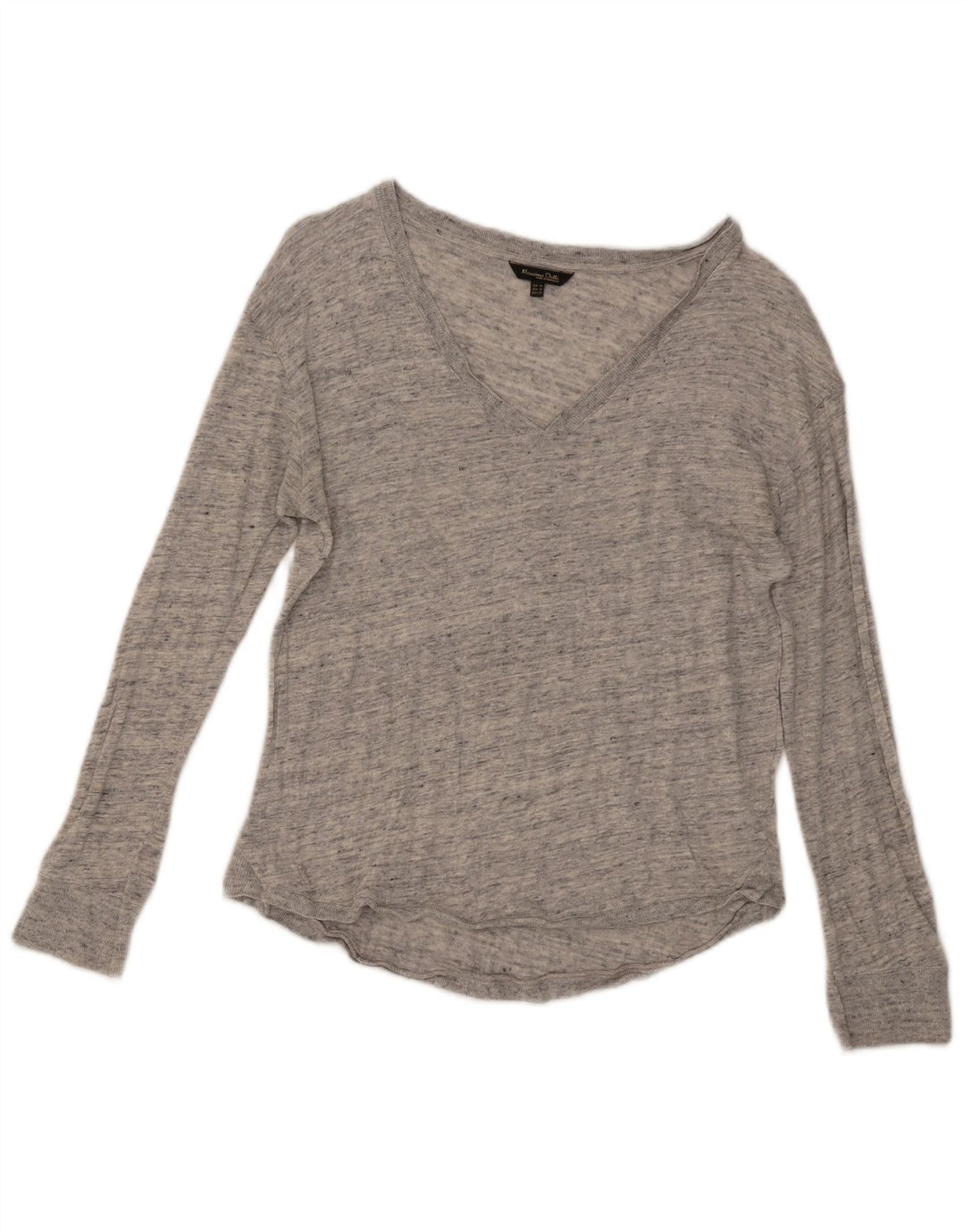 Massimo Dutti Haut à manches longues pour femme UK 42 Gris moyen moucheté
