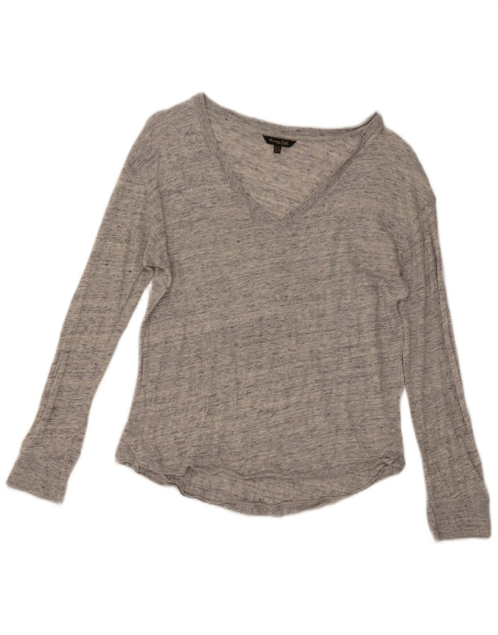 Massimo Dutti Haut à manches longues pour femme UK 42 Gris moyen moucheté