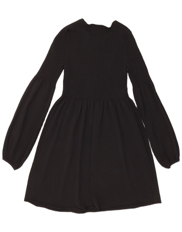 Zara Robe pull à manches longues pour femme UK 8 Small Noir Viscose