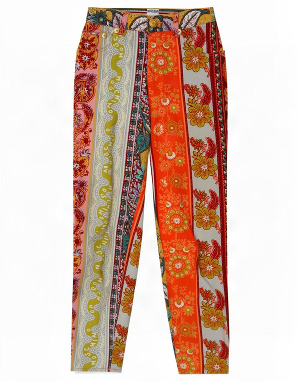 Moschino Womens Graphic Casual Trousers W29 L29 Multicoloured Bohemian