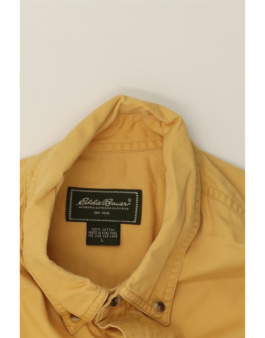 EDDIE BAUER Mens Shirt Large Yellow Cotton Vintage Eddie Bauer and Second-Hand Eddie Bauer from Messina Hembry 