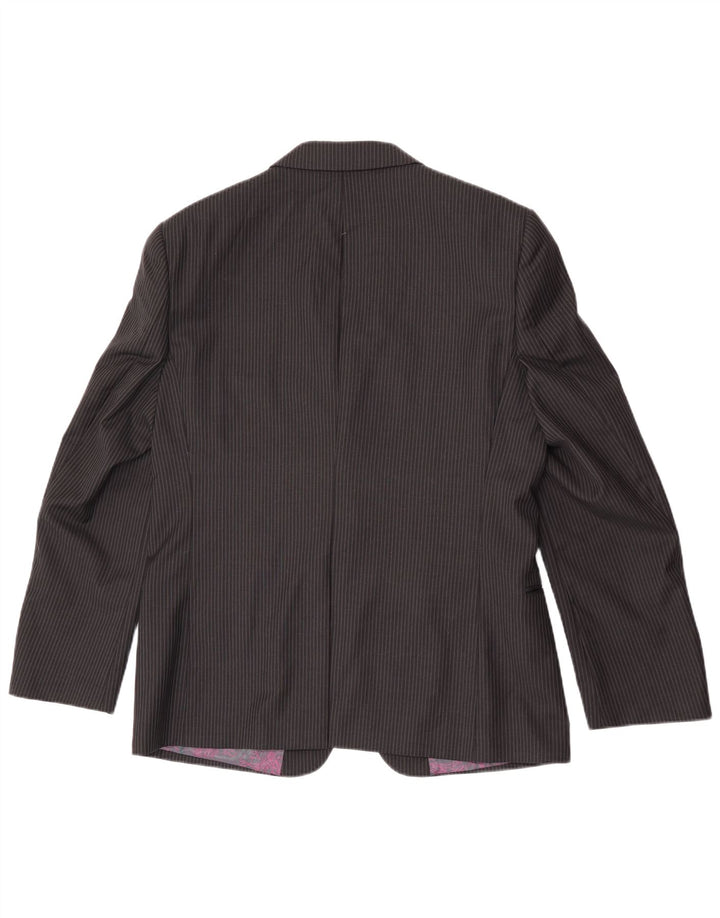 Ted Baker Veste blazer à 2 boutons pour homme UK 42 XL en laine à fines rayures noires