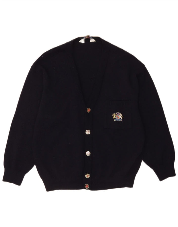 DALMINE Pull Cardigan Homme IT 50 Laine Vierge Bleu Marine Moyen