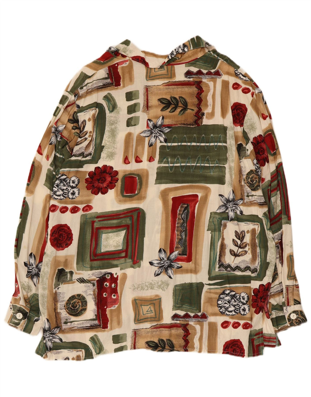 Chemisier Femme Vintage IT 48 XL Patchwork Multicolore Viscose