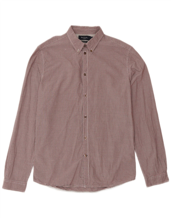 Paul Smith Chemise coupe ajustée en coton à petits carreaux rouges