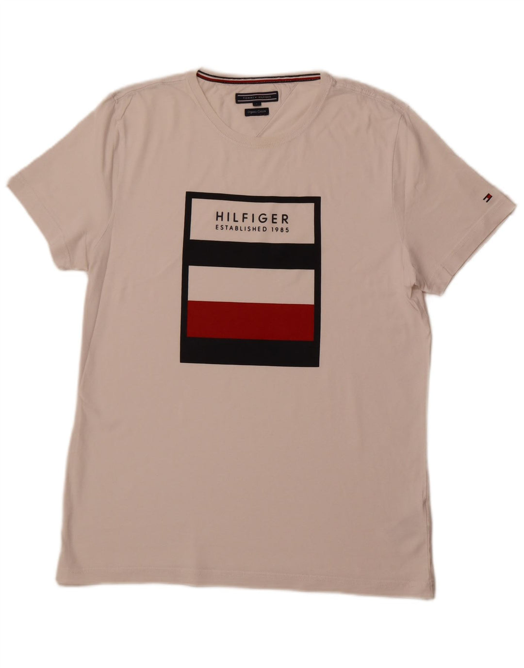 TOMMY HILFIGER T-Shirt Graphique Homme Grand Blanc Coton