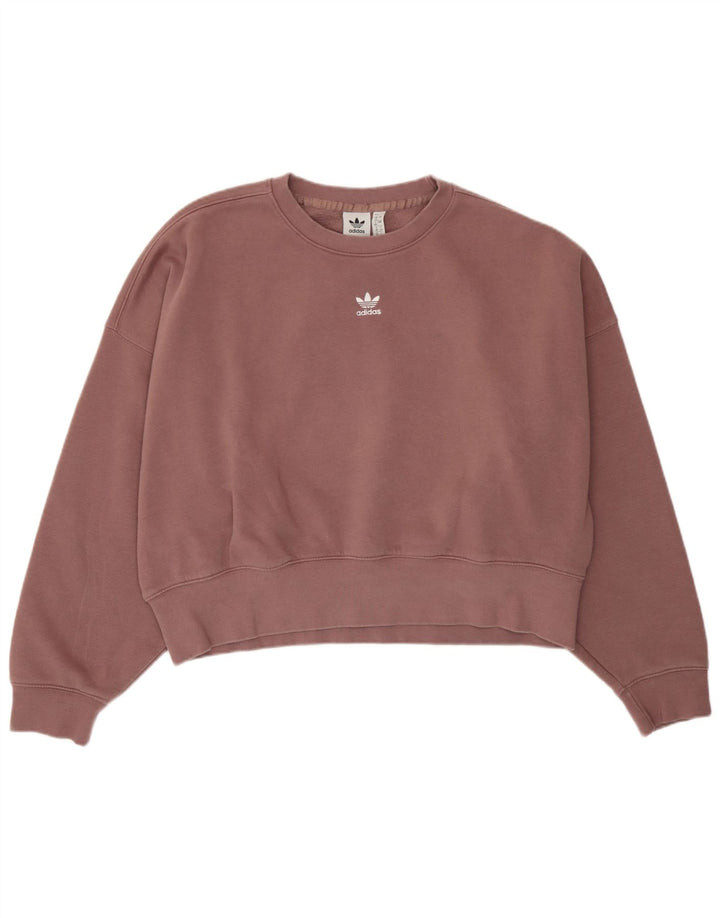 Adidas Sweat-shirt surdimensionné pour femme UK 12 Coton violet moyen