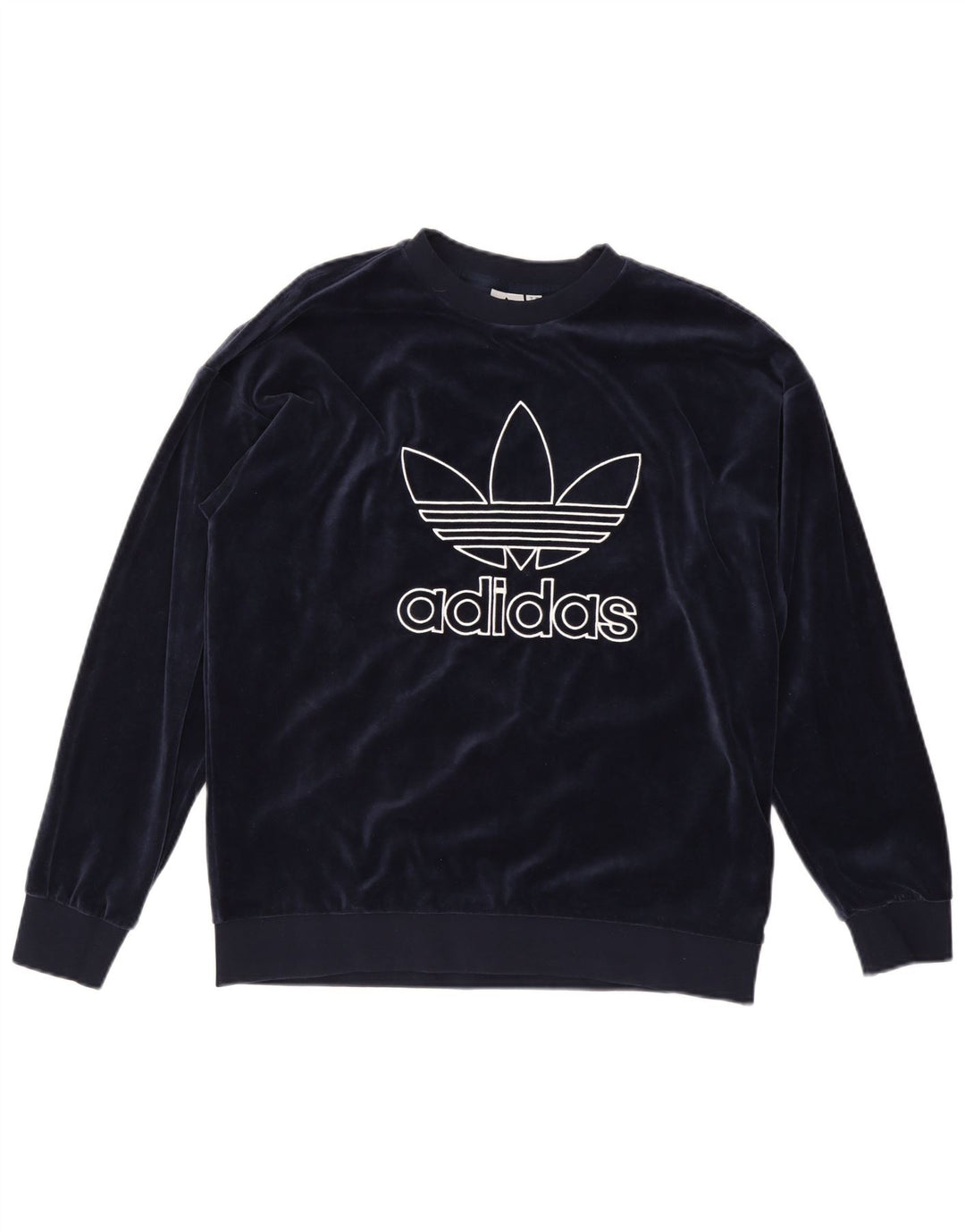 ADIDAS Sweat-shirt graphique surdimensionné pour femme UK 12 Bleu marine moyen