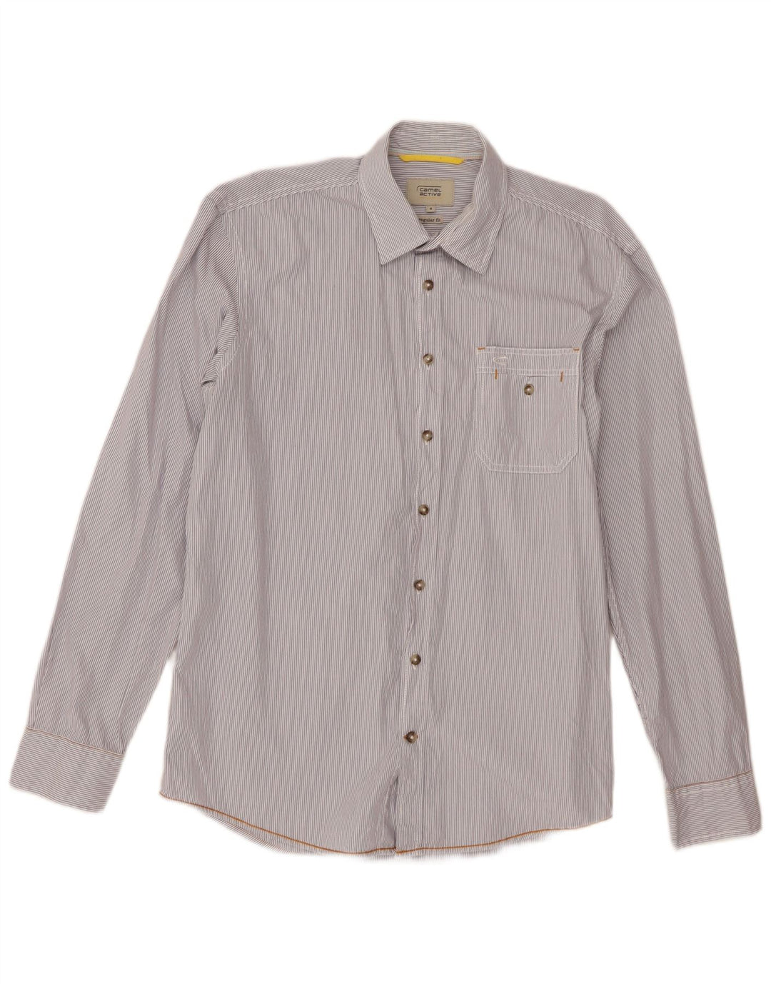 Camel Active Chemise Regular Fit Homme Coton à Rayures Blanc Moyen