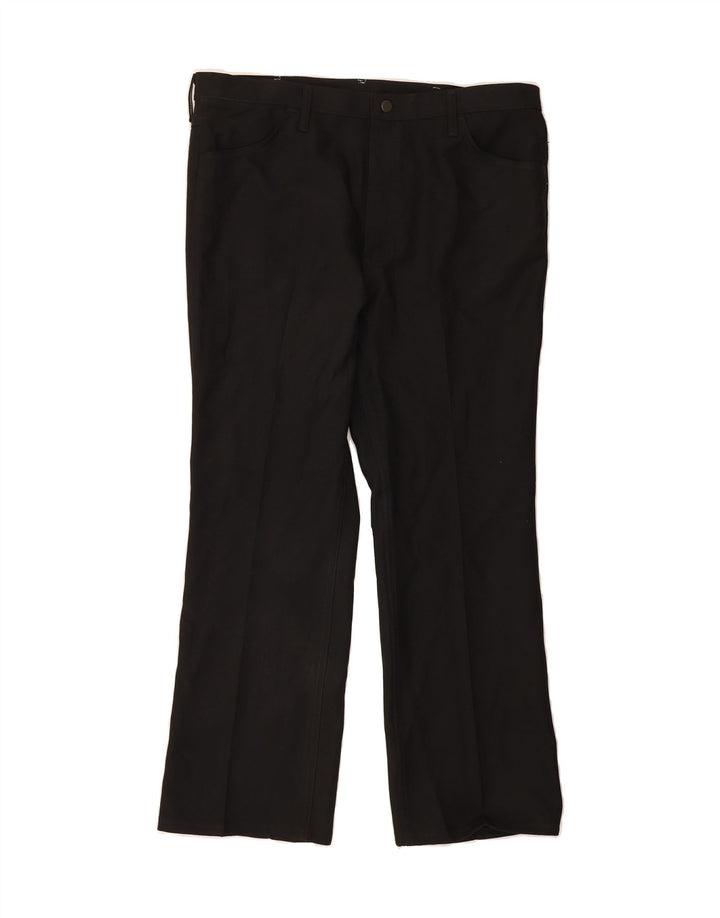 WRANGLER Mens Straight Casual Trousers W40 L30 Black Polyester Vintage Wrangler and Second-Hand Wrangler from Messina Hembry 