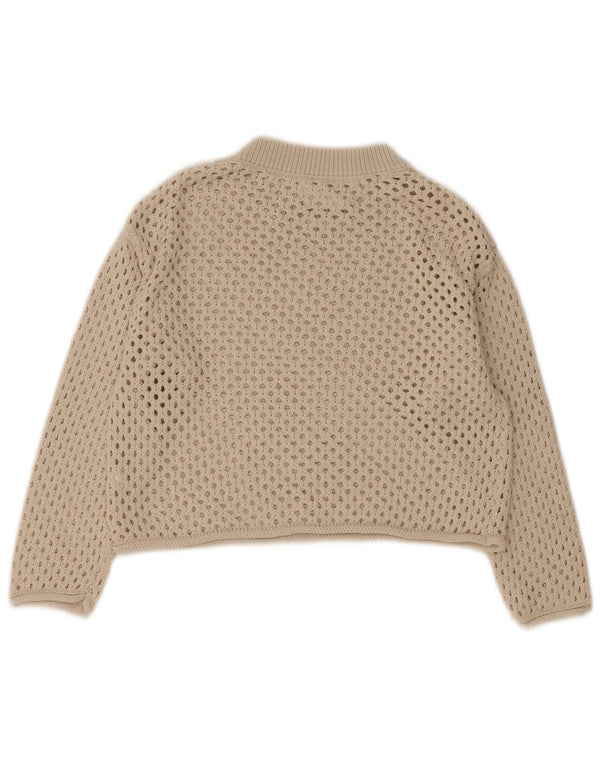 Zara Pull court surdimensionné à col roulé pour fille 11-12 ans Blanc cassé