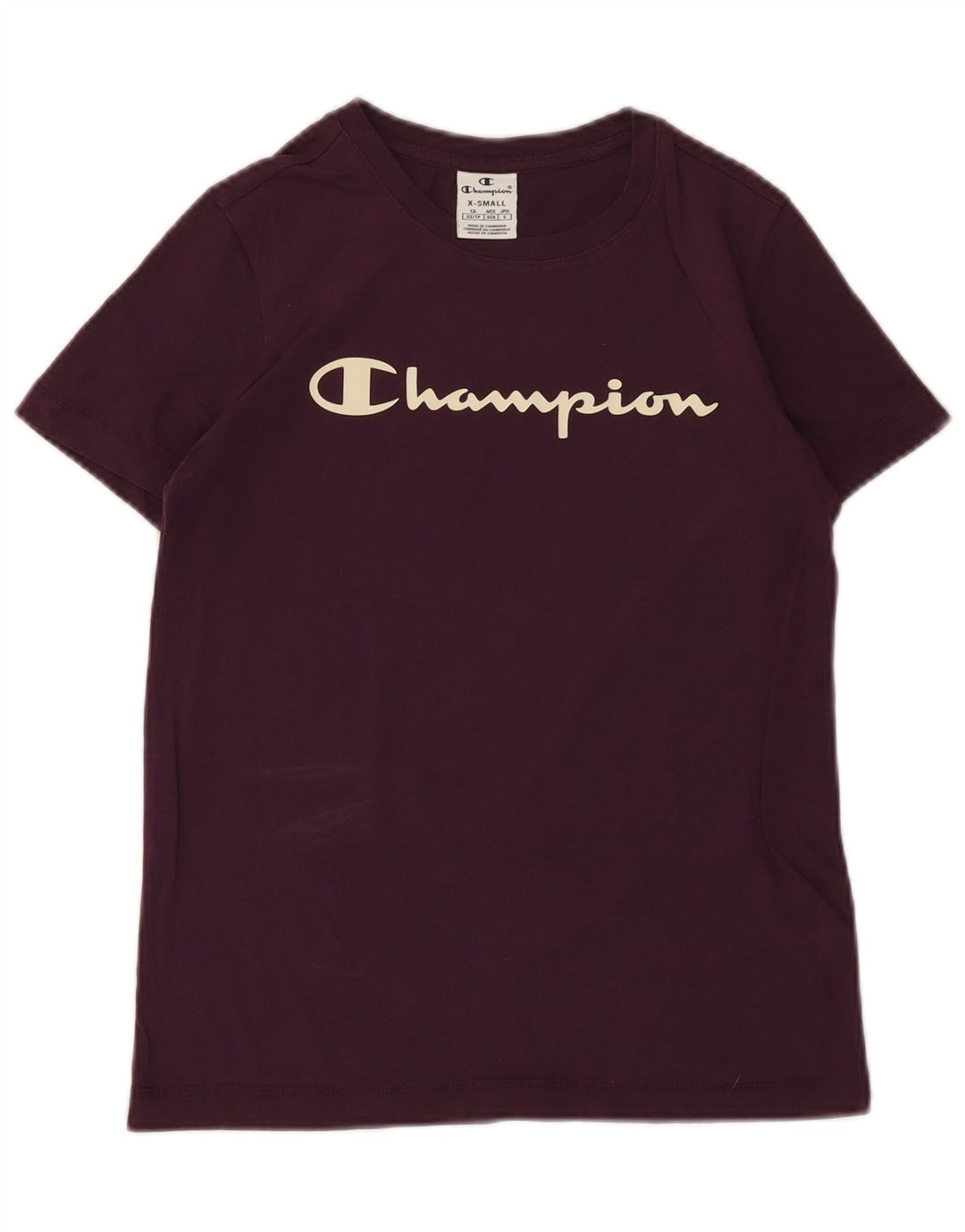 Champion T-shirt graphique pour femme UK 6 XS Violet Coton
