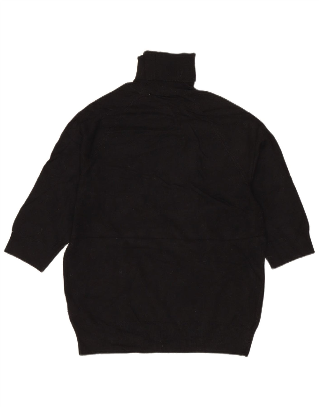 ZARA Pull à manches 3/4 et col roulé pour femme UK 12 Medium Noir Viscose