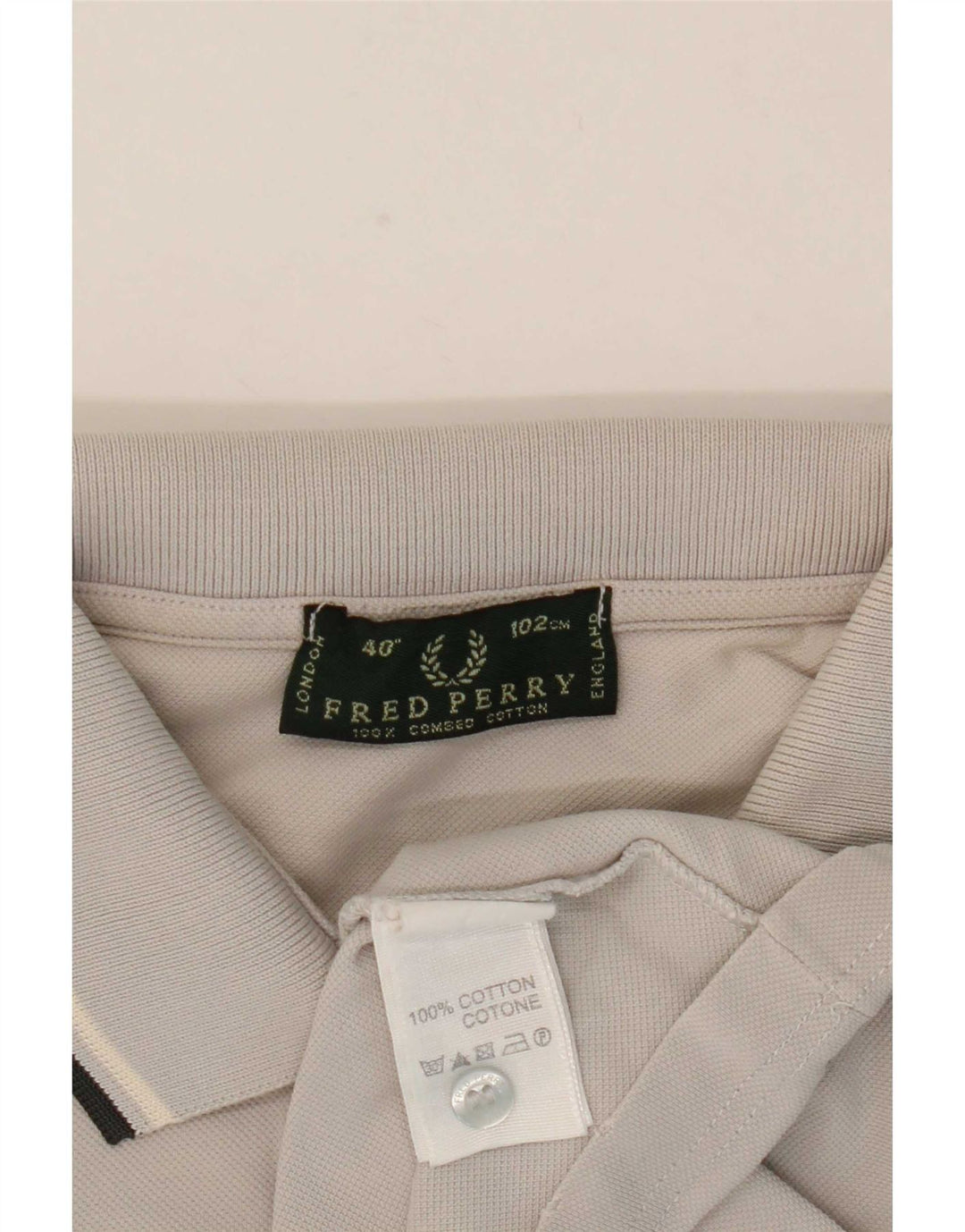 Fred Perry Polo Homme Petit Gris Rayé Coton