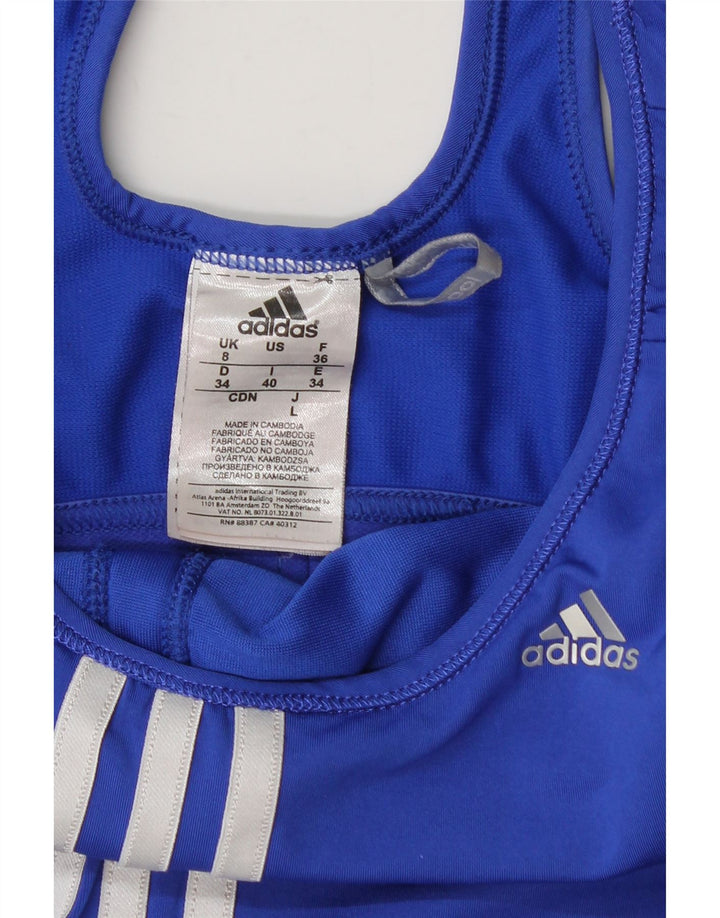 Adidas Climacool Vest Top UK 8 Small Bleu Colorblock Nylon