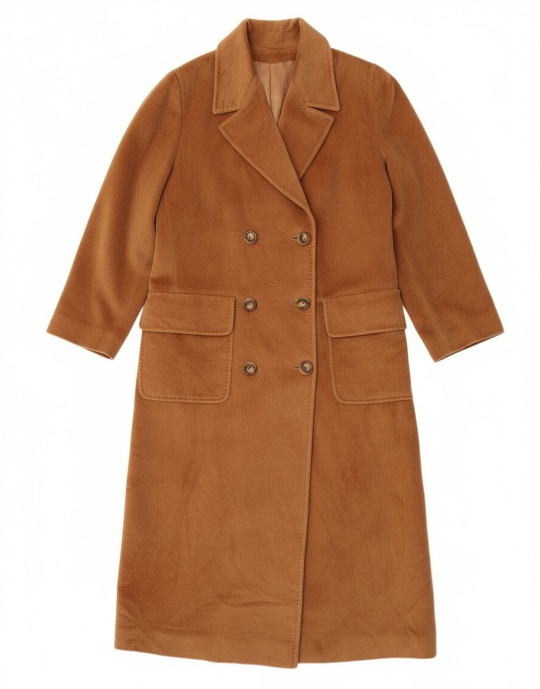 Piacenza Manteau Double Boutonnage Femme UK 14 Grande Laine Marron