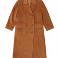 Piacenza Manteau Double Boutonnage Femme UK 14 Grande Laine Marron
