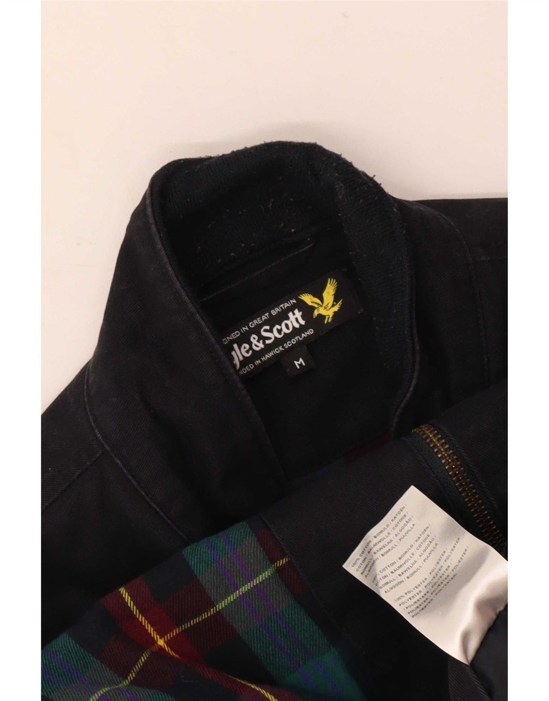 Lyle & Scott Veste Bomber Homme UK 38 Coton Bleu Marine Moyen