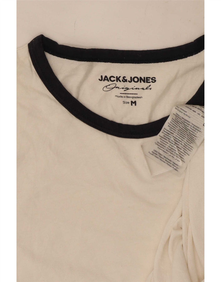 Jack & Jones T-Shirt Homme Blanc Rayé Coton Moyen