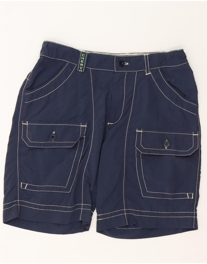 CHERVO Short Cargo Garçon 11-12 Ans Large W26 Bleu Marine Polyamide