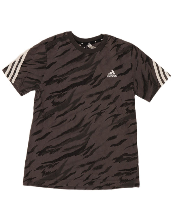 Adidas T-Shirt Garçon 13-14 ans Gris Animal Print Coton