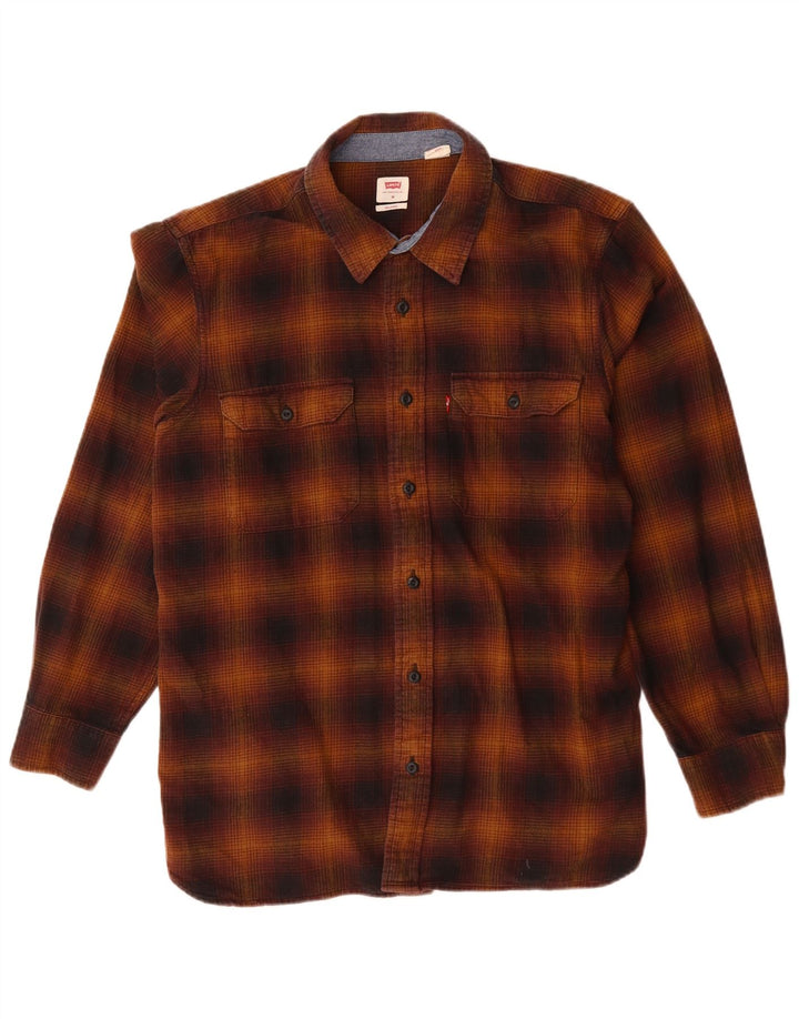 Levi's Chemise Checked Relaxed Fit Flannel Homme Marron Moyen Check Cotton