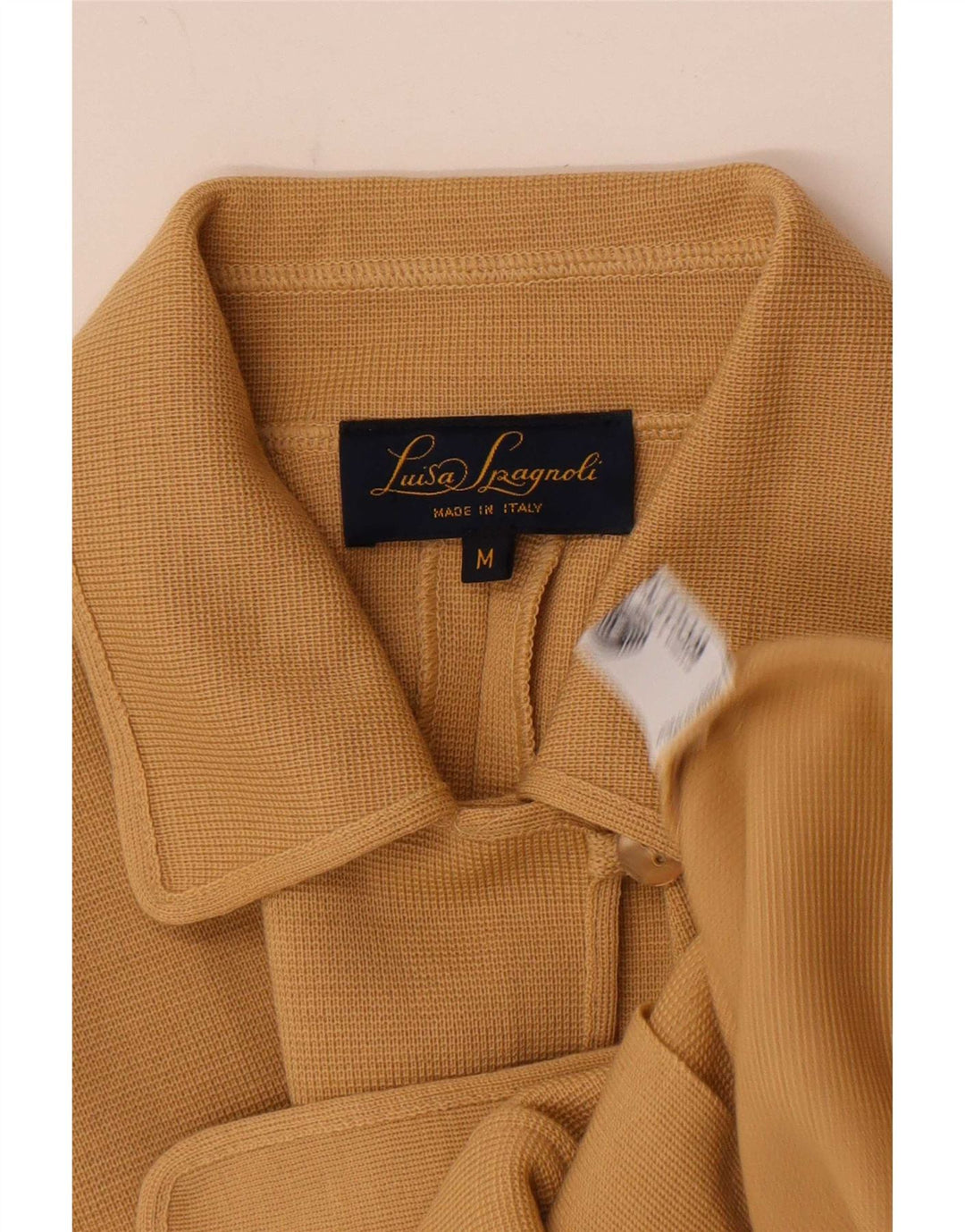 Luisa Spagnoli Pull Cardigan Femme UK 14 Laine Beige Moyen