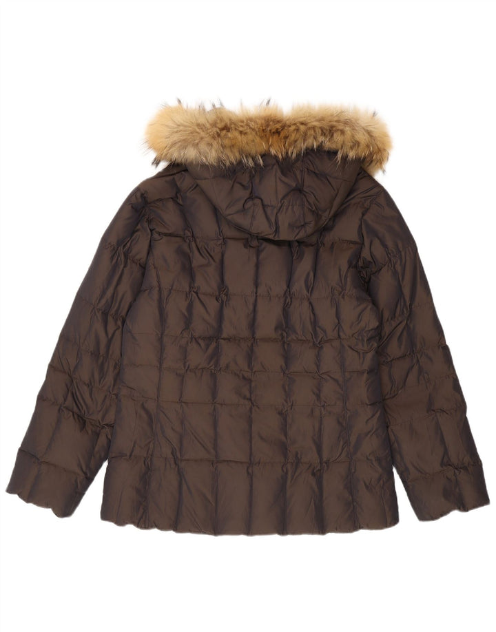 Post Card Veste matelassée à capuche pour femme UK 12 Marron moyen Polyamide