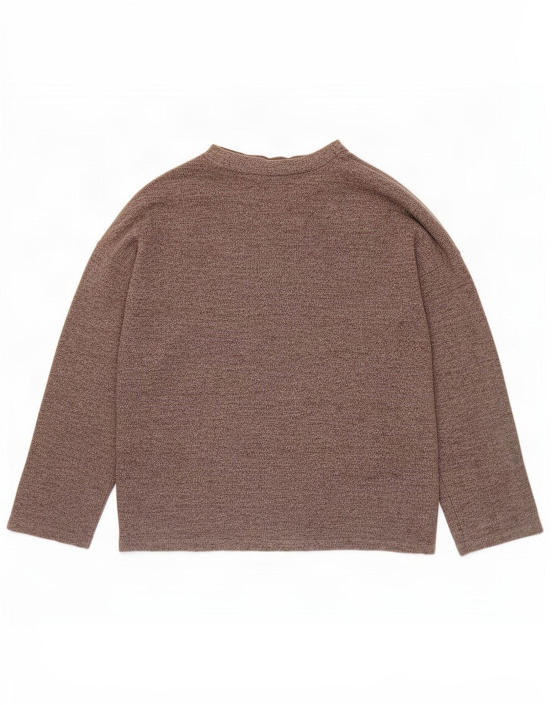 Zara Pull surdimensionné à col rond pour femme UK 10 Petit Gris Polyester