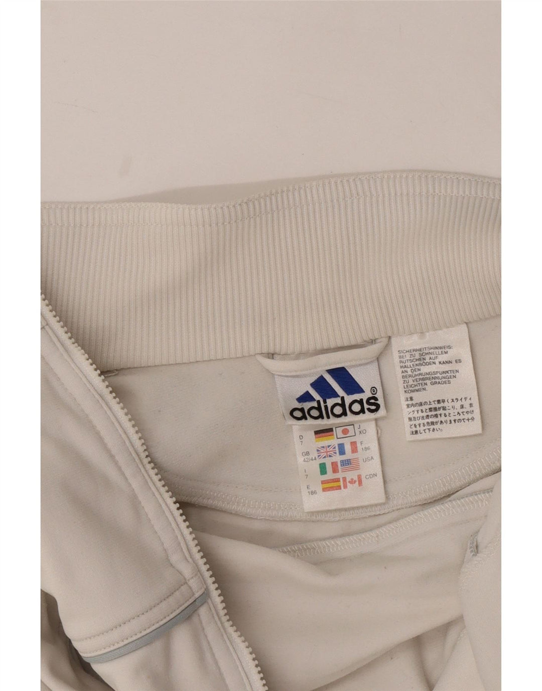 ADIDAS Veste de survêtement pour homme UK 42/44 Large Blanc Polyester