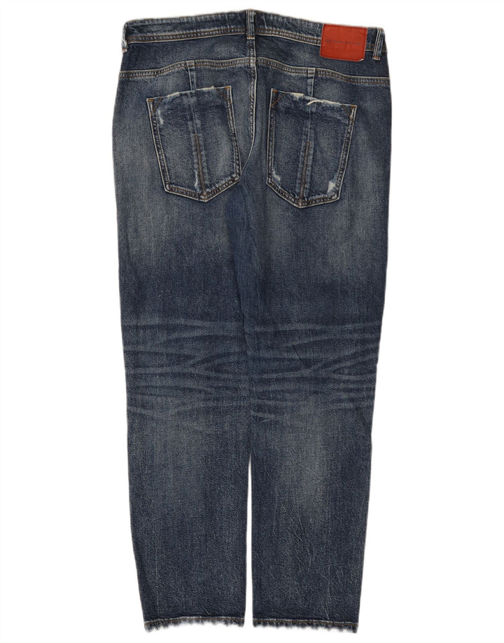 Zara Jean slim vieilli pour femme EU 40 Medium W30 L28 Bleu Coton