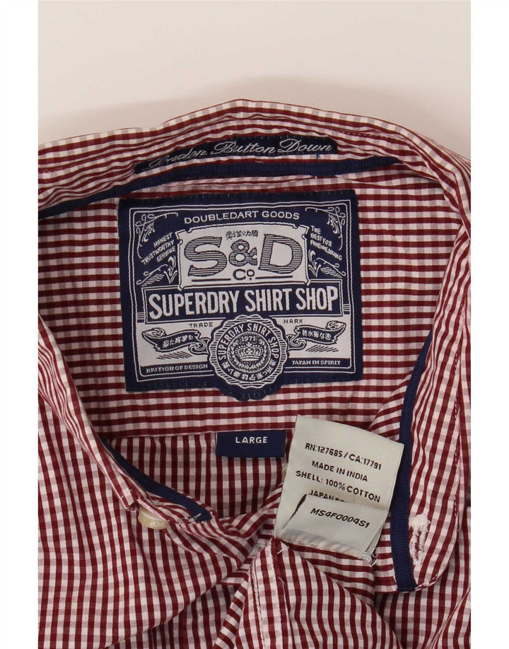 Superdry Chemise Homme Large Rouge Vichy Coton