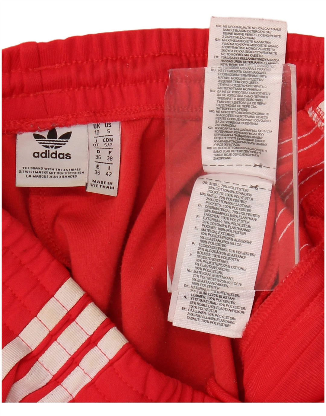 ADIDAS Pantalon de survêtement pour femme UK 10 Small Rouge Polyester