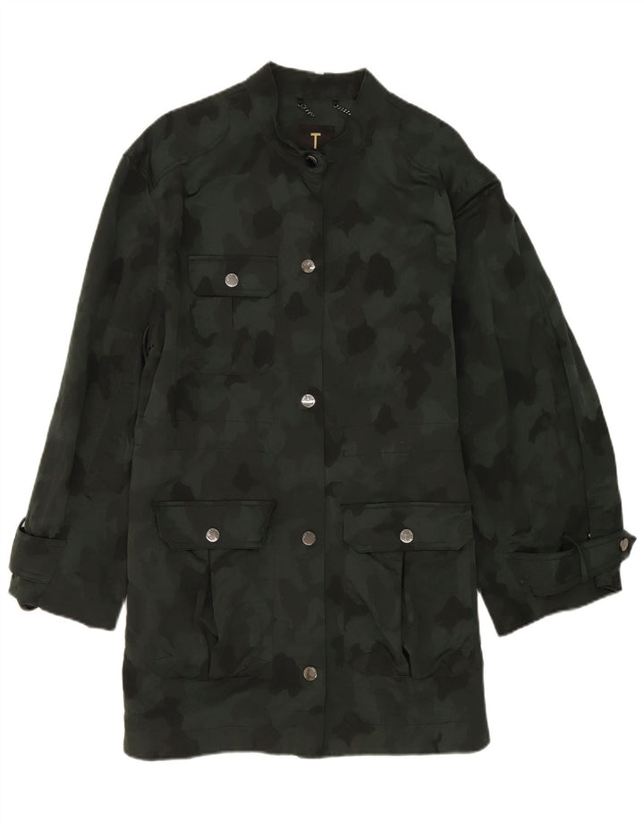 TED BAKER Womens Military Overcoat Size 5 XL Khaki Camouflage Army