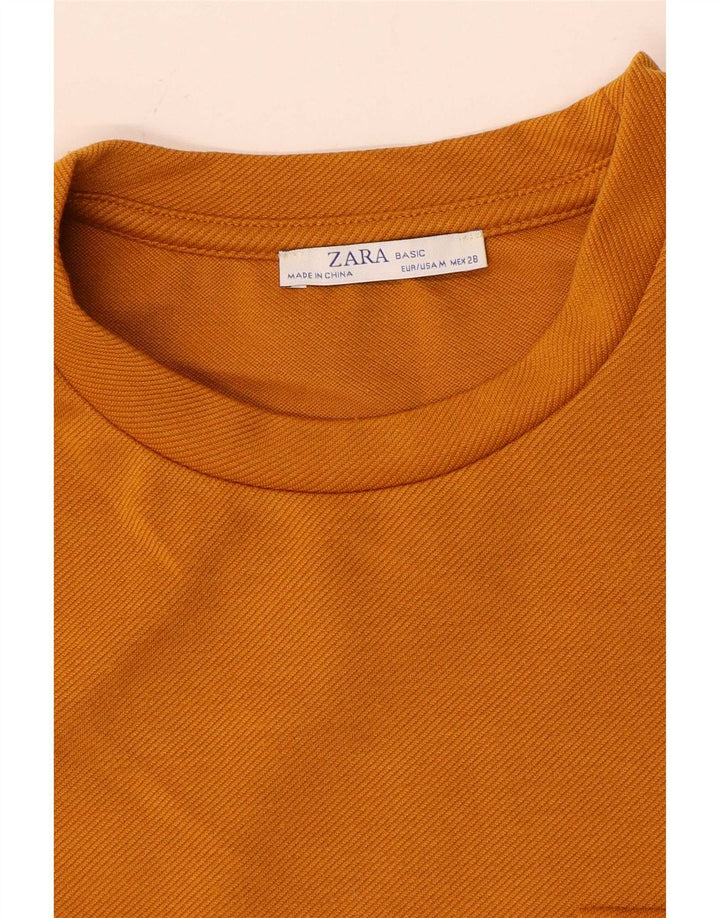 Zara Femme Top Manches Longues UK 14 Orange Moyen