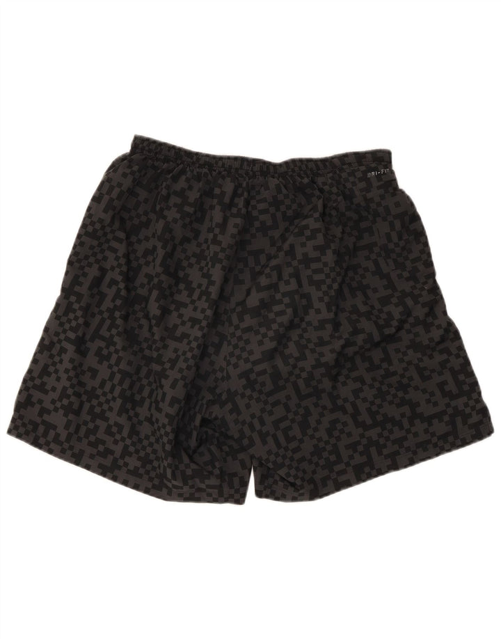 Short de sport Nike Dri Fit pour hommes, grand, noir, géométrique, en polyester