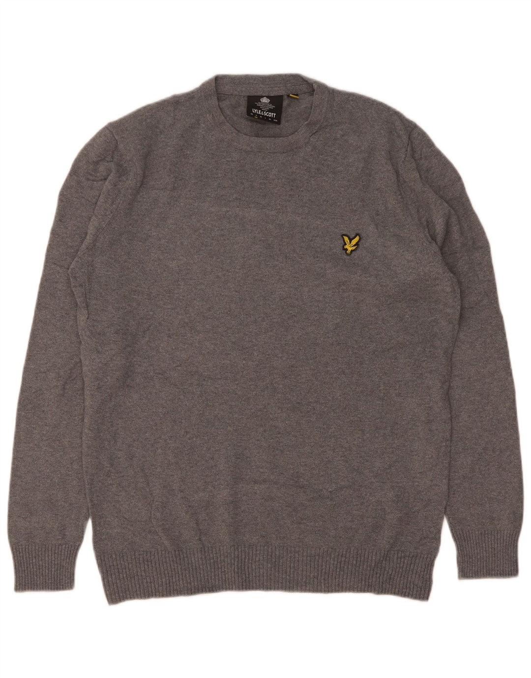Lyle & Scott Pull à col rond pour homme Petit gris chiné en coton