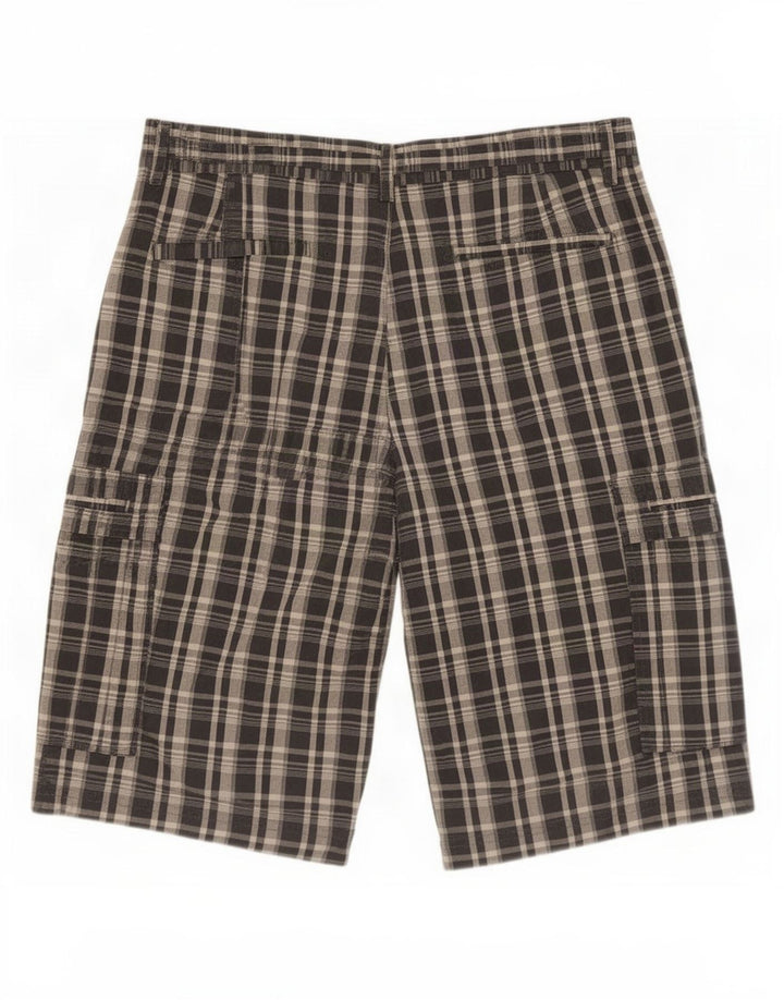 Marks & Spencer Short cargo autographe pour homme en coton à carreaux gris moyen W32