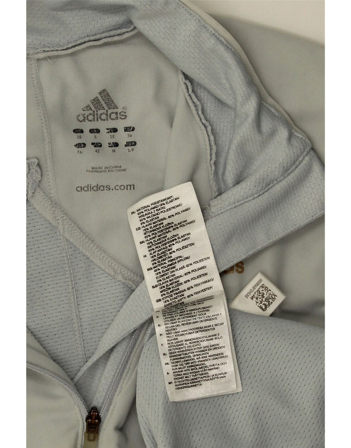 Adidas Femmes Climacool Zip Neck Pull Survêtement Top UK 10 Petit Gris