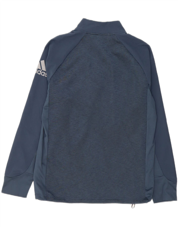 ADIDAS Haut de survêtement à col zippé pour homme Bleu marine moucheté