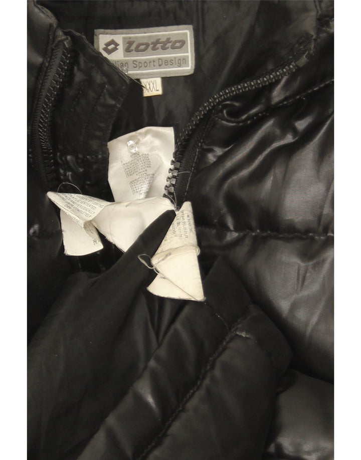 Lotto Veste matelassée à capuche pour homme UK 46 3XL Noir Polyester