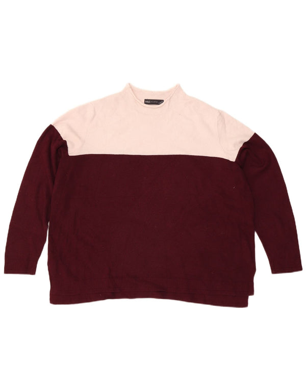 Marks & Spencer Pull col roulé pour femme UK 20 2XL Bordeaux