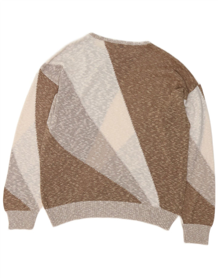 Panizza Pull à col rond pour homme Large Multicolore Colorblock