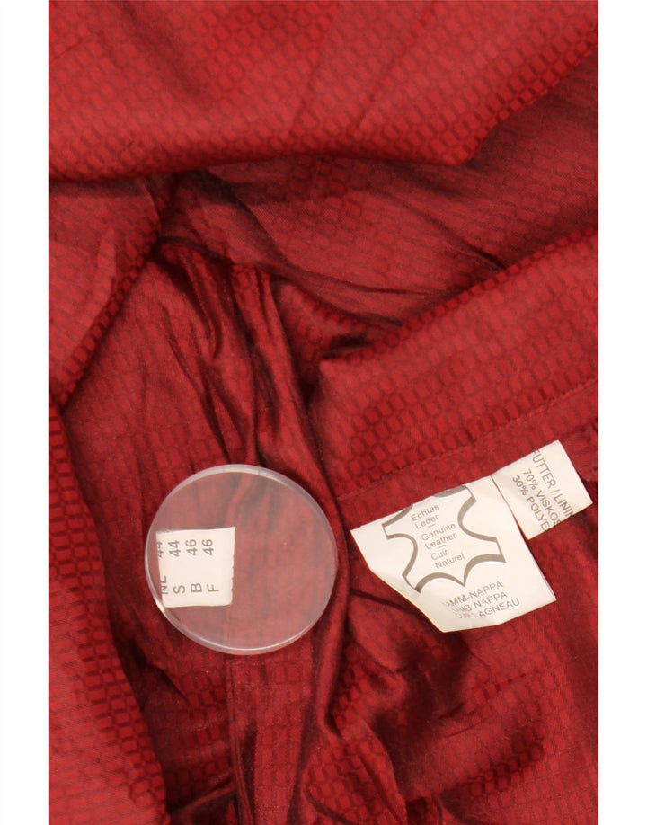 VINTAGE Veste en cuir femme EU 46 XL Cuir Bordeaux