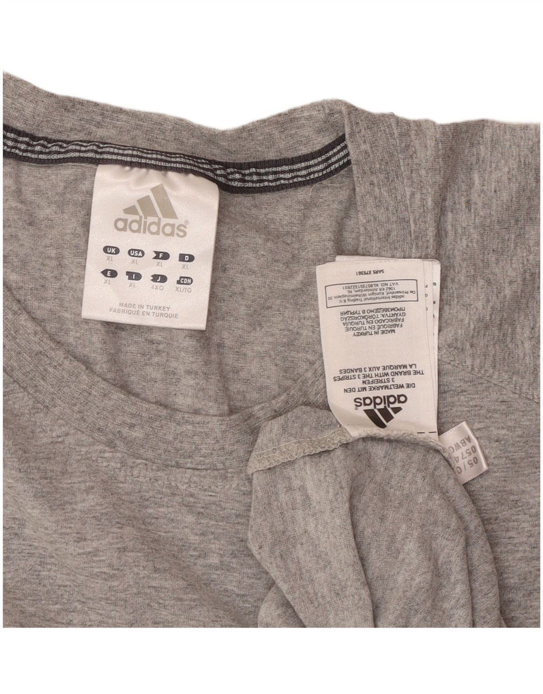ADIDAS T-Shirt Graphique Homme Top XL Gris Moucheté Coton